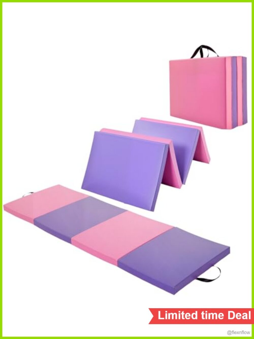 Gymnastics Mat 6.2x2FT 2" Thick 4-Fold Leather Training Tumbling Yoga Mat
